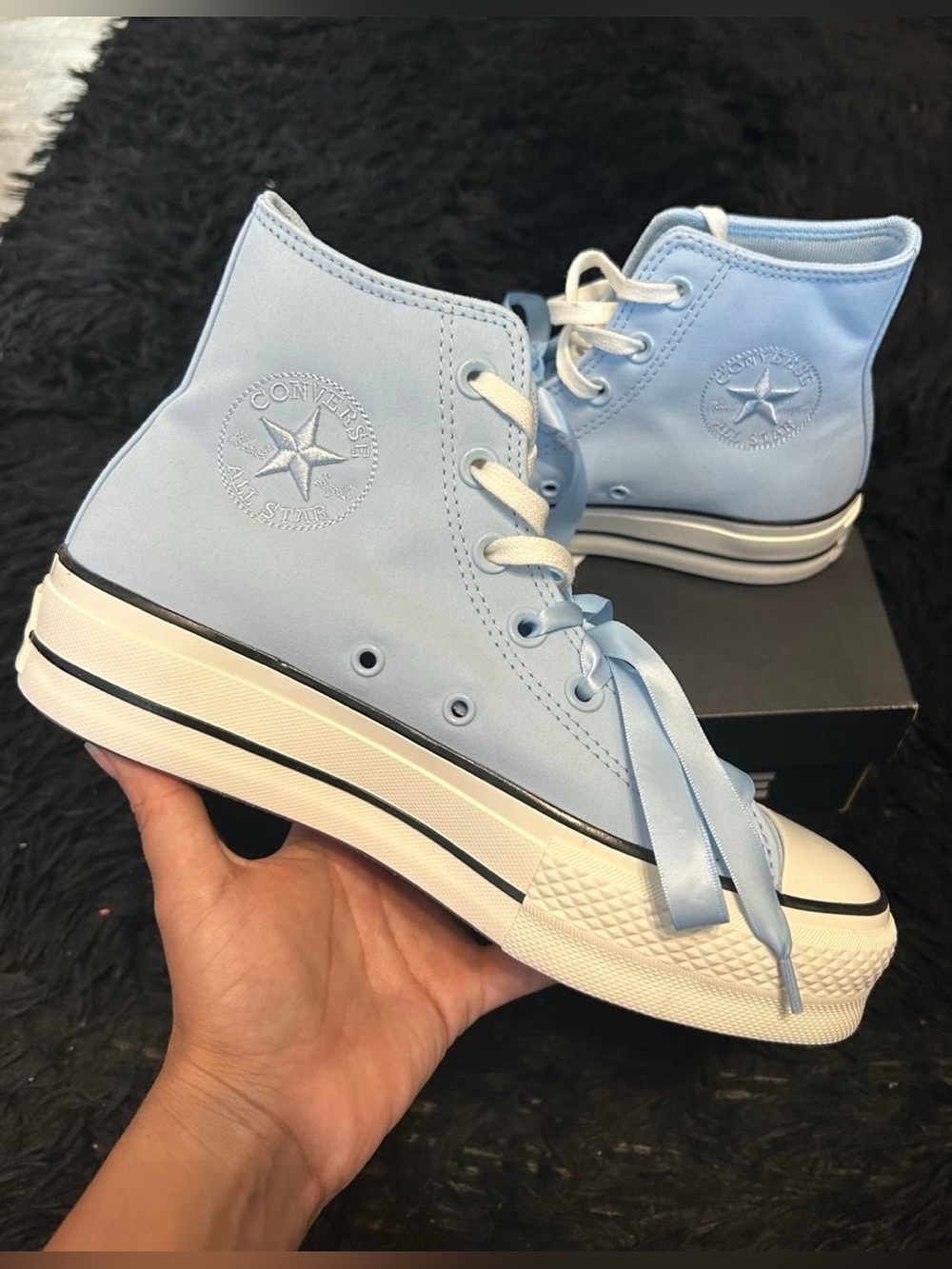 CONVERSE Ctas Lift Hi top blue lace up shoes sneakers women’s 9 new in box